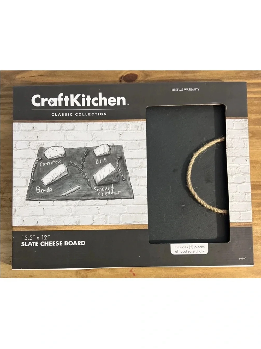 Craft Kitchen - 15.5” x 12” - Slate Cheese Board - New In Box - Felt Bottom